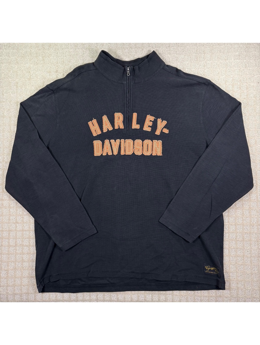 Harley-Davidson black quarter zip thermal shirt size 3XL